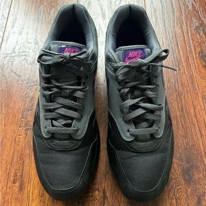 Mens 11.5 - Nike Air Max 1 Ripstop Dark Grey /Black-Pink Blast-Purple.